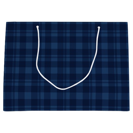 Winterberry Blue Tartan Large Gift Bag Groot Cadeauzakje (Voorkant)