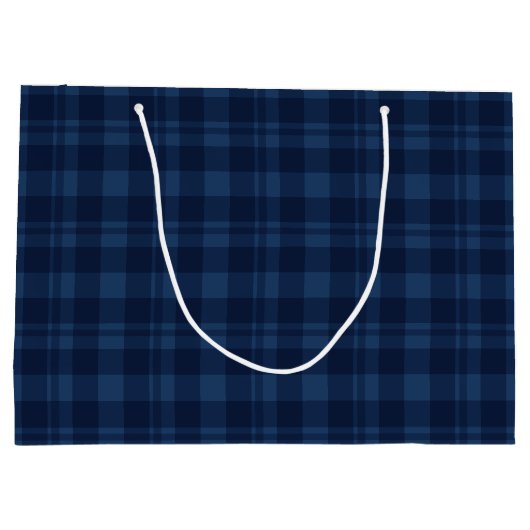 Winterberry Blue Tartan Large Gift Bag Groot Cadeauzakje (Achterkant)