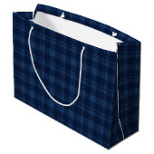 Winterberry Blue Tartan Large Gift Bag Groot Cadeauzakje (Achterkant Gekanteld)
