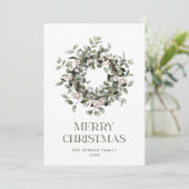 Winterberry Bohemian Kerstkrans Groet Feestdagenkaart (Staand voorkant)