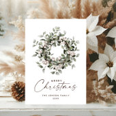 Winterberry Bohemian Neutral Christmas Wreath Feestdagenkaart