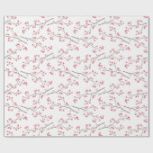 Winterberry Branch Red Berries Waterverf Holiday Cadeaupapier (Vlak)
