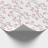 Winterberry Branch Red Berries Waterverf Holiday Cadeaupapier (Hoek)