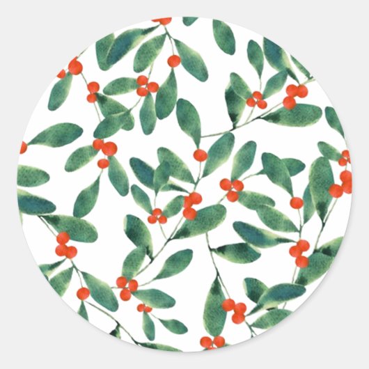 Winterberry (Classic) Ronde Sticker (Voorkant)