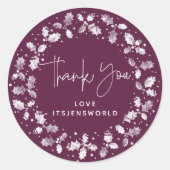 Winterberry Dank je voor Kerstmis Holly Wreath Ronde Sticker (Voorkant)