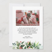 Winterberry en gevarieerde bladeren Patroonfoto Feestdagenkaart (Achterkant)