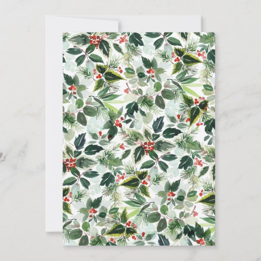 Winterberry en Holly Greenery bruidsbrunch Kaart (Achterkant)