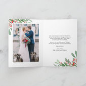 Winterberry en Holly Wedding Kerstfoto Feestdagen Kaart (Binnen)