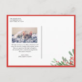 Winterberry en Holly Wedding Kerstfoto Feestdagenkaart (Achterkant)