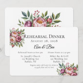 Winterberry en Primrose Floral repetitie diner Kaart (Voorkant / Achterkant)