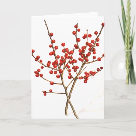 Winterberry Feestdagen Kaart (Voorkant)