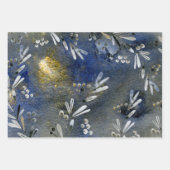 Winterberry Gold Sun Sapphire Blue Dawn Inpakpapier Vel (Voorkant)