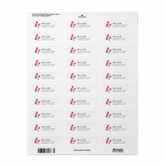 Winterberry Holiday Return Address Label (Full Sheet)