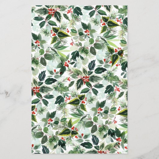 Winterberry Holly Greenery Verloving uitnodiging (Achterkant)