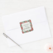 Winterberry Holly kerstcadeaus Vierkante Sticker (Envelop)