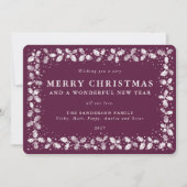 Winterberry Holly verlaat de rand van een flat zon Feestdagenkaart (Voorkant)