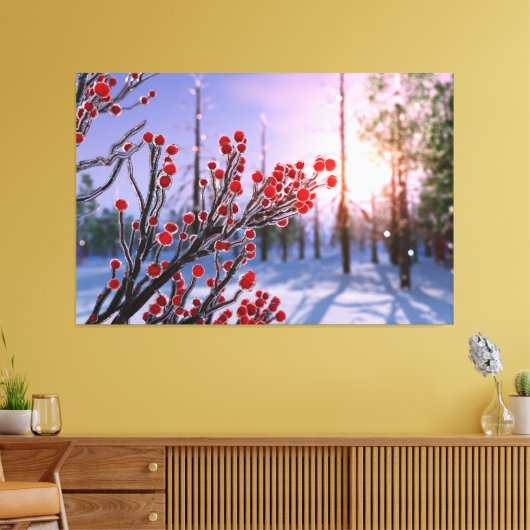Winterberry in Ice Canvas (Insitu (Woonkamer))