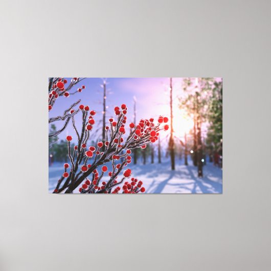 Winterberry in Ice Canvas (Voorkant)