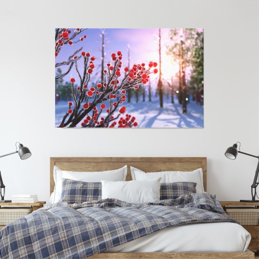 Winterberry in Ice Canvas (Insitu (Slaapkamer))