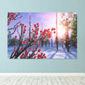 Winterberry in Ice Canvas (Insitu (Houten vloer))