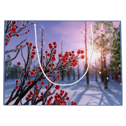 Winterberry in Ice Gift Bag Groot Cadeauzakje (Voorkant)