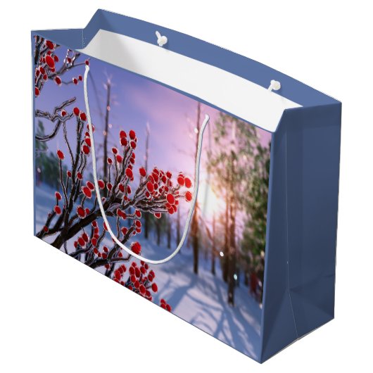 Winterberry in Ice Gift Bag Groot Cadeauzakje (Achterkant Gekanteld)