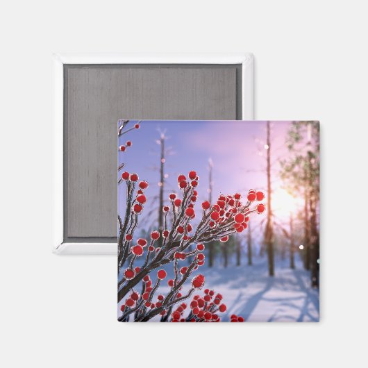 Winterberry in Ice Magnet (Voorkant / Achterkant)