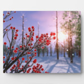 Winterberry in Ice Plaque Fotoplaat (Voorkant)
