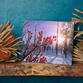 Winterberry in Ice Plaque Fotoplaat (Zijkant)