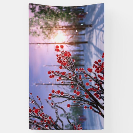Winterberry in IJsbanner Spandoek (Verticaal)