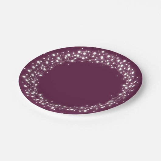 Winterberry Kerstverlichting Kerstmis Papieren Bordje (Gekanteld)