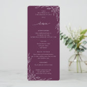Winterberry Leaf Motif Thanksgiving Flat 4 Course Menu (Staand voorkant)