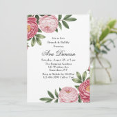 Winterberry Primrose Floral Brunch & Bubbly Kaart (Staand voorkant)