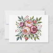 Winterberry Primrose Floral Wedding RSVP Kaartje (Achterkant)