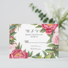 Winterberry Primrose Floral Wedding RSVP Kaartje