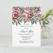 Winterberry Primrose Geschilderd Bloemen Huwelijk Kaart (Staand voorkant)