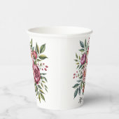 Winterberry Primrose Waterverf Floral Wedding Papieren Bekers (Rechts)