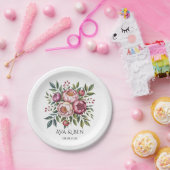 Winterberry Primrose Waterverf Floral Wedding Papieren Bordje (Feest)