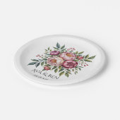 Winterberry Primrose Waterverf Floral Wedding Papieren Bordje (Gekanteld)