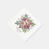 Winterberry Primrose Waterverf Floral Wedding Servet (Hoek)