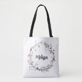Winterberry rustieke boho wilde bloemen bloeien tote bag (Voorkant)