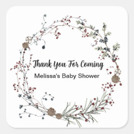 Winterberry rustieke Boho Wildflower Gardens Vierkante Sticker