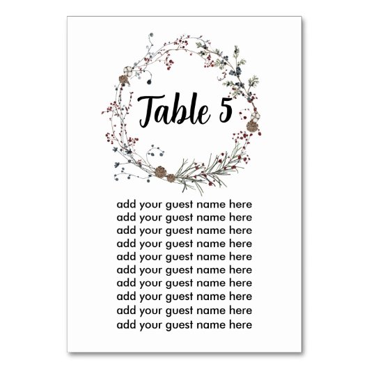 Winterberry rustieke Boho zitgrafiek Kaart (Voorkant)