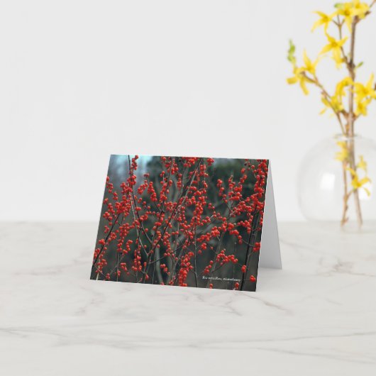 Winterberry verticillata van Ilex, Kaart (Gele Bloem)