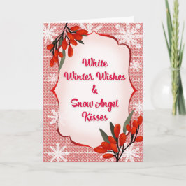 Winterberry White Winter Wishes Snow Angel Kisses  Kaart