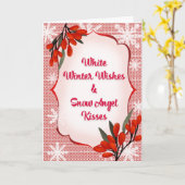 Winterberry White Winter Wishes Snow Angel Kisses  Kaart (Gele Bloem)
