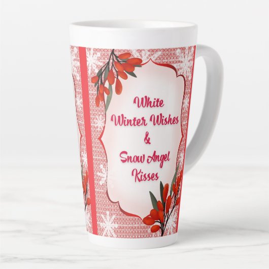 Winterberry White Winter Wishes Snow Angel Kisses  Latte Mok (Rechterhoek)