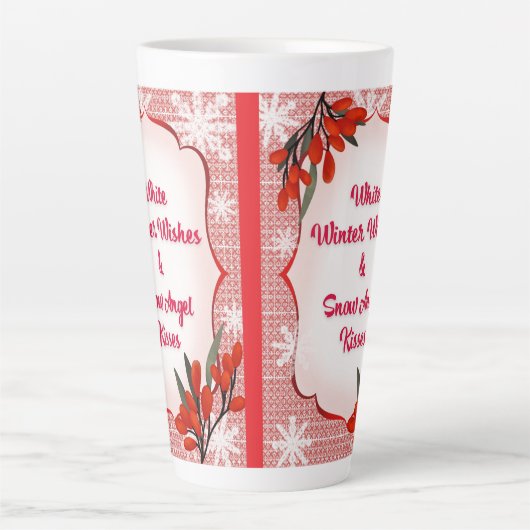 Winterberry White Winter Wishes Snow Angel Kisses  Latte Mok (Voorkant)