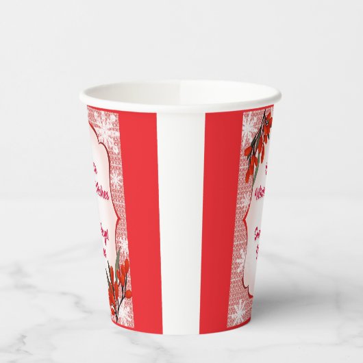 Winterberry White Winter Wishes Snow Angel Kisses Papieren Bekers (Links)