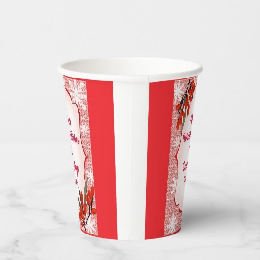 Winterberry White Winter Wishes Snow Angel Kisses  Papieren Bekers (Rechts)